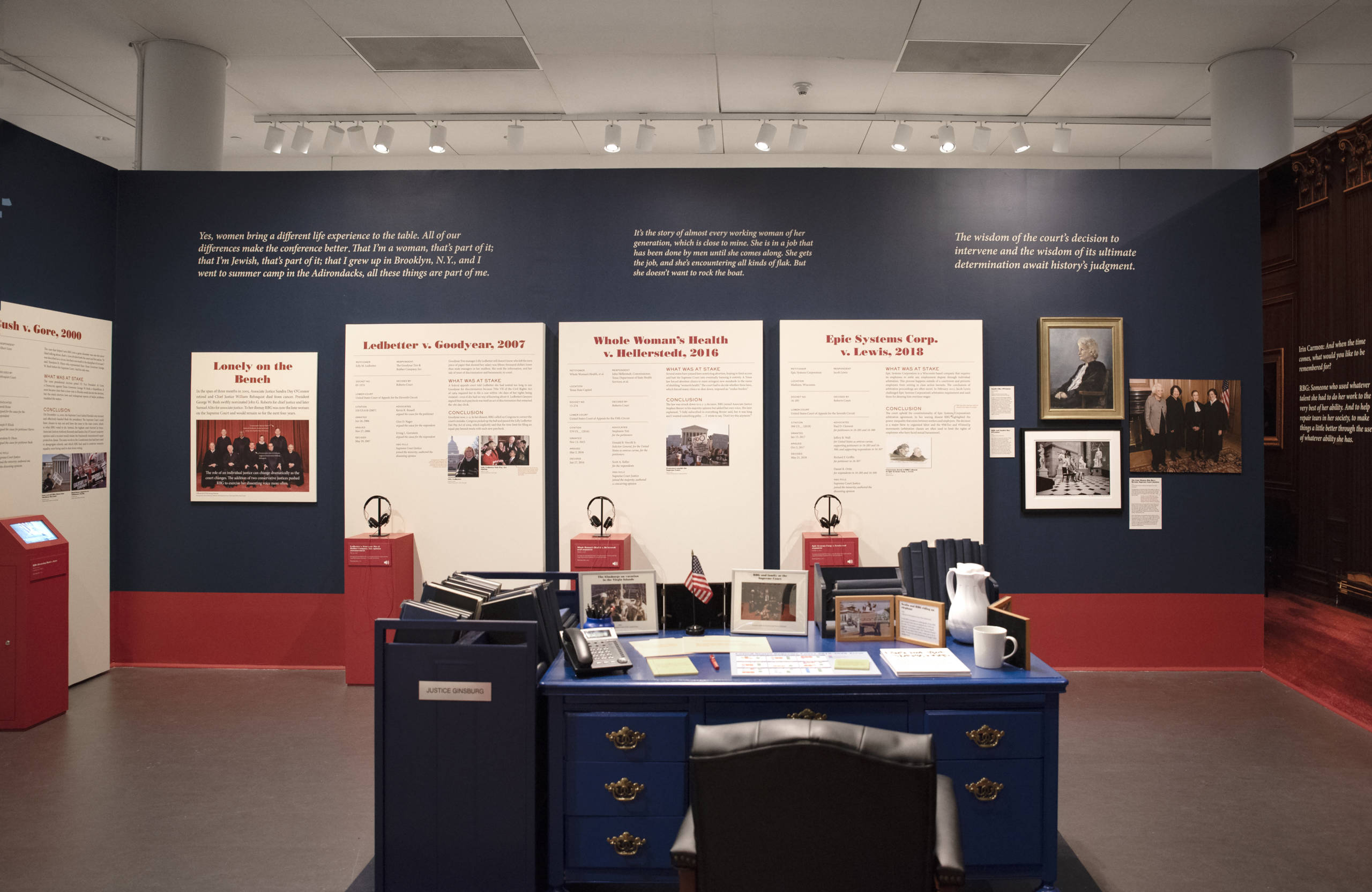Installation view of Notorious RBG at the National Museum of American Jewish History