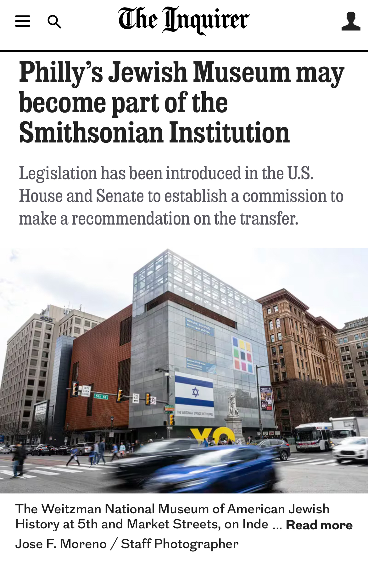 Weitzman National Museum of American Jewish History could become part of the Smithsonian