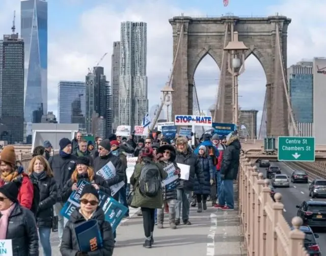 Image from a stop antisemitism march